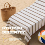 Load image into Gallery viewer, Cotton Pool Towels Oversized 30 x 60 Inches 4 Pack Ultra Absorbent and Low Lint Striped Beach Towels for Adults Stripes Design Luxury Extra Large Bath Towels Beige