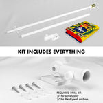 Load image into Gallery viewer, G128 Combo Pack: 6 Ft Tangle Free Aluminum Spinning Flagpole (White) &amp; Venezuela Venezuelan Flag 3x5 Ft, Double ToughWeave Series Double Sided Embroidered 210D Polyester  Pole with Flag Included