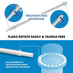 Load image into Gallery viewer, G128 Combo Pack: 6 Ft Tangle Free Spinning Flagpole (Silver) &amp; Pakistan Flag 3x5 Ft Printed 150D Polyester, Brass Grommets (Flag Included) Aluminum Flag Pole
