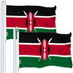 Load image into Gallery viewer, 2 Pack Kenya Flag 3x5 feet Printed 150D Indoor Outdoor Vibrant Colors Brass