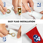 Load image into Gallery viewer, G128 Combo Pack: 5 Ft Tangle Free Spinning Flagpole (White) &amp; Tennessee Flag 2.5x4 Ft Embroidered 220GSM Spun Polyester, Brass Grommets (Flag Included) Aluminum Flag Pole