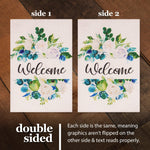 Load image into Gallery viewer, G128 Garden Flag Welcome Elegant Floral Arrangement 12x18 Burlap Fabric