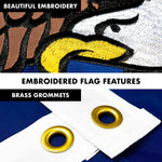 Load image into Gallery viewer, G128  6 Feet Tangle Free Spinning Flagpole (Silver) Utah Double Sided Brass Grommets Embroidered 3x5 ft (Flag Included) Aluminum Flag Pole