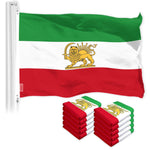Load image into Gallery viewer, G128 10 Pack: Iran Lion Iranian Lion Flag  3x5 Ft  LiteWeave Pro Printed 150D Polyester  Country Flag, Indoor/Outdoor, Vibrant Colors, Brass Grommets, Thicker and More Durable Than 100D 75D Poly