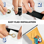 Load image into Gallery viewer, G128  6 Feet Tangle Free Spinning Flagpole (Black) New Jersey Double Sided Brass Grommets Embroidered 3x5 ft (Flag Included) Aluminum Flag Pole