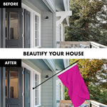 Load image into Gallery viewer, G128 Combo Pack: 5 Ft Tangle Free Aluminum Spinning Flagpole (Black) &amp; Solid Pink Color Flag 2x3 Ft, LiteWeave Pro Series Printed 150D Polyester  Pole with Flag Included