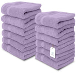 Load image into Gallery viewer, Luxury Washcloths for Bathroom Hotel Spa Bulk Set of 12 Lavender 13x13 Inch