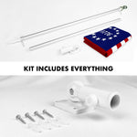 Load image into Gallery viewer, G128 Combo Pack: 5 Ft Tangle Free Aluminum Spinning Flagpole (Silver) &amp; Betsy Ross 1776 Flag 2.5x4 Ft, ToughWeave Series Embroidered 300D Polyester  Pole with Flag Included