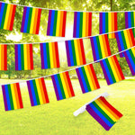 Load image into Gallery viewer, G128 LGBT Rainbow Pride Bunting Banner  Flag 8.2 x 5.5 Inch, Full String 33 Feet  Printed 150D Polyester, Decorations For Bar, School, Festival Events Celebration
