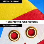 Load image into Gallery viewer, G128 Combo Pack: 6 Ft Tangle Free Spinning Flagpole (Silver) &amp; Democratic Republic of the Congo Flag 3x5 Ft Printed 150D Polyester, Brass Grommets (Flag Included) Aluminum Flag Pole