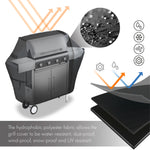 Load image into Gallery viewer, G128 Black Grill Cover  64 inch  Gas Grill Cover Waterproof, UV Resistant BBQ Grill Cover, Fits Most Brands of Grills