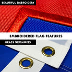 Load image into Gallery viewer, G128  6 Feet Tangle Free Spinning Flagpole (Silver) Christian Flag Brass Grommets Embroidered 3x5 ft (Flag Included) Aluminum Flag Pole