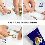 Load image into Gallery viewer, G128 Combo Pack: 6 Ft Tangle Free Spinning Flagpole (White) &amp; Montana Flag 3x5 Ft Printed 150D Polyester, Brass Grommets (Flag Included) Aluminum Flag Pole
