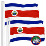 Load image into Gallery viewer, G128 2 Pack: Costa Rica Costa Rican Flag  3x5 Ft  ToughWeave Series Embroidered 300D Polyester  Country Flag, Embroidered Design, Indoor/Outdoor, Brass Grommets