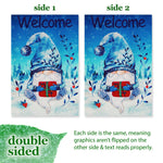 Load image into Gallery viewer, G128 Garden Flag Welcome Festive Bearded Gnome with Parcel 12x18 Blockout Fabric