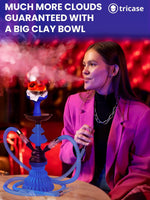 Load image into Gallery viewer, Blue Hookah set with everything Hookah Set 2 Hose Hookah LilOne