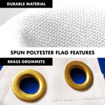 Load image into Gallery viewer, G128 Combo Pack: 5 Ft Tangle Free Spinning Flagpole (White) &amp; Christian Flag 2x3 Ft Embroidered 220GSM Spun Polyester, Brass Grommets (Flag Included) Aluminum Flag Pole