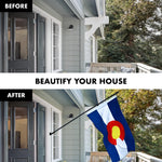 Load image into Gallery viewer, Combo Pack 5 Ft Tangle Free Aluminum Spinning Flagpole Black and Colorado CO