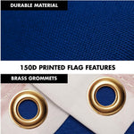 Load image into Gallery viewer, G128 Combo Pack: 6 Ft Tangle Free Spinning Flagpole (Silver) &amp; Laos Flag 3x5 Ft Printed 150D Polyester, Brass Grommets (Flag Included) Aluminum Flag Pole