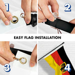 Load image into Gallery viewer, G128 Combo Pack: Flag Pole 6 FT Black Tangle Free &amp; Germany German Ensign Flag 3x5 FT Printed 150D Polyester