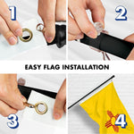 Load image into Gallery viewer, G128 Combo Pack: 5 Ft Tangle Free Spinning Flagpole (Black) &amp; New Mexico Flag 2.5x4 Ft Embroidered 220GSM Spun Polyester, Brass Grommets (Flag Included) Aluminum Flag Pole
