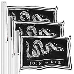 Load image into Gallery viewer, Join, or Die Black Flag 3x5 Ft 3Pack Printed 150D Polyester By G128