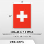Load image into Gallery viewer, G128 Switzerland Swiss Bunting Banner  Flag 8.2 x 5.5 Inch, Full String 33 Feet  Printed 150D Polyester, Decorations For Bar, School, Festival Events Celebration