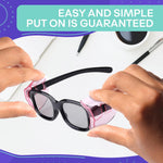 Load image into Gallery viewer, 3 Pack Safety Glasses Side Shields   Transparent Pink Side Shields for Glasses Flexible and Durable Plastic Modern Design and Easy to Clip On Good for Construction Woodworking and Metalworking