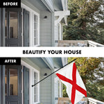 Load image into Gallery viewer, G128 Combo Pack: 6 Ft Tangle Free Aluminum Spinning Flagpole (Black) &amp; Alabama AL State Flag 3x5 Ft, ToughWeave Series Embroidered 300D Polyester  Pole with Flag Included