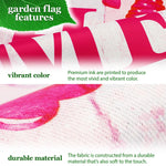 Load image into Gallery viewer, G128 Combo Pack: Garden Flag Stand Black 36 in x 16 in &amp; Garden Flag Happy Valentine's Day Decoration Gnome Holding Love Sign 12x18 DoubleSided Blockout Fabric