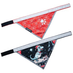 Load image into Gallery viewer, Dog Christmas Bandana 2 Pack – Reflective Holiday Ugly Sweater Dinosaur Print &amp; Classic Xmas Design – Adjustable Pet Collar Bandanas for Large Medium &amp; Small Breeds Dog or Cat Accessory Gift