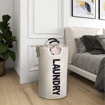 Load image into Gallery viewer, 82L Large Laundry Basket Beige Collapsible Hamper with Handles Double Layer Waterproof Fabric Dirty Clothes Basket Foldable Freestanding Bin Laundry Hamper for Dorm Bathroom &amp; Bedroom