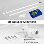 Load image into Gallery viewer, G128  6 Feet Tangle Free Spinning Flagpole (White) Nevada Double Sided Brass Grommets Embroidered 3x5 ft (Flag Included) Aluminum Flag Pole