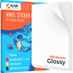 Load image into Gallery viewer, Printable Vinyl Sticker Paper Waterproof Decal for Inkjet Printer 100 Pcs 8.5x11
