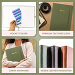 Load image into Gallery viewer, 2025 2026 HARDCOVER Leather Planner Weekly &amp; Monthly   8.5x11 Inches   Academic Planner Business Personal or Student   Pen Holder Thick Paper July 2025   June 2026 (Olive Green)