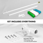 Load image into Gallery viewer, G128 Combo Pack: 6 Ft Tangle Free Spinning Flagpole (White) &amp; Uzbekistan Flag 3x5 Ft Printed 150D Polyester, Brass Grommets (Flag Included) Aluminum Flag Pole