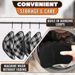Load image into Gallery viewer, 4 Piece Microwave Bowl Holder Set – 7.5 x7.5  Microwave Bowl Holders for Hot Food Black and White Checkered Fabric for Safe &amp; Easy Handling – Machine Washable