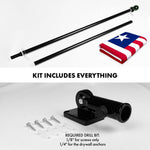 Load image into Gallery viewer, G128 Combo Pack: 6 Ft Tangle Free Aluminum Spinning Flagpole (Black) &amp; Liberia Liberian Flag  3x5 Ft LiteWeave Pro Series Printed 150D Polyester  Pole with Flag Included