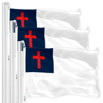 Load image into Gallery viewer, G128 3 Pack: Christian Flag  4x6 Ft  LiteWeave Pro Series Printed 150D Polyester  Religious Flag, Indoor/Outdoor, Vibrant Colors, Brass Grommets, Thicker and More Durable Than 100D 75D Polyester