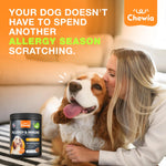 Load image into Gallery viewer, Dog Allergy Relief Chews  Itch Relief for Dogs  180 Allergy Chews for Itching Skin with Probiotics, Colostrum, Salmon Oil  Allergy, Skin and Coat, Immune, Digestion Support Supplement  Hot Spots