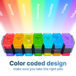 Load image into Gallery viewer, Extra Large Weekly Pill Organizer 2 Times a Day XL Pill Case Am Pm Rainbow Color