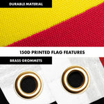 Load image into Gallery viewer, G128 Combo Pack: 6 Ft Tangle Free Aluminum Spinning Flagpole (White) &amp; Mozambique Mozambican Flag  3x5 Ft LiteWeave Pro Series Printed 150D Polyester  Pole with Flag Included