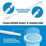 Load image into Gallery viewer, G128 Combo Pack: 6 Ft Tangle Free Spinning Flagpole (White) &amp; Lebanon Flag 3x5 Ft Printed 150D Polyester, Brass Grommets (Flag Included) Aluminum Flag Pole
