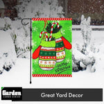 Load image into Gallery viewer, G128 Combo Pack: Garden Flag Stand Black 36x16 Inch &amp; Garden Flag Merry Christmas Mittens 12x18 Inch