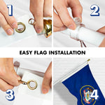 Load image into Gallery viewer, G128  6 Feet Tangle Free Spinning Flagpole (White) Utah Double Sided Brass Grommets Embroidered 3x5 ft (Flag Included) Aluminum Flag Pole