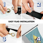 Load image into Gallery viewer, G128 Combo Pack: 6 Ft Tangle Free Spinning Flagpole (Black) &amp; Delaware Flag 3x5 Ft Printed 150D Polyester, Brass Grommets (Flag Included) Aluminum Flag Pole