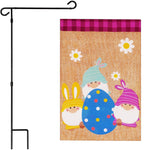 Load image into Gallery viewer, Combo Pack Garden Flag Stand Black 36x16 in and Garden Flag 12x18 in Easter