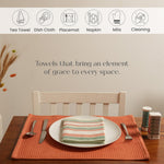 Load image into Gallery viewer, Decorative Kitchen Towels Set of 3 Recycled Cotton 28x18 inch Waffle Weave Dish Towels for Drying Dishes Red and Green Absorbent Tea Towels Boho Stripe Design Eco Friendly