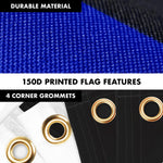Load image into Gallery viewer, G128 Combo Pack: 6 Ft Tangle Free Aluminum Spinning Flagpole (White) &amp; Thin Blue Line Flag 3x5 Ft, LiteWeave Pro Series Printed 150D Polyester, 4 Corner Brass Grommets  Pole with Flag Included