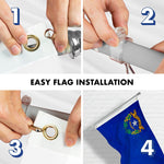 Load image into Gallery viewer, G128  6 Feet Tangle Free Spinning Flagpole (Silver) Nevada Double Sided Brass Grommets Embroidered 3x5 ft (Flag Included) Aluminum Flag Pole